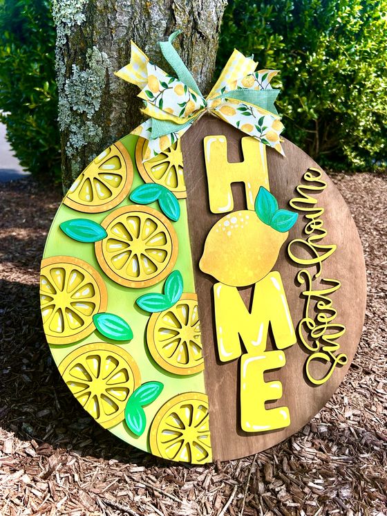 NEW! Home Sweet Home Lemon Door Hanger