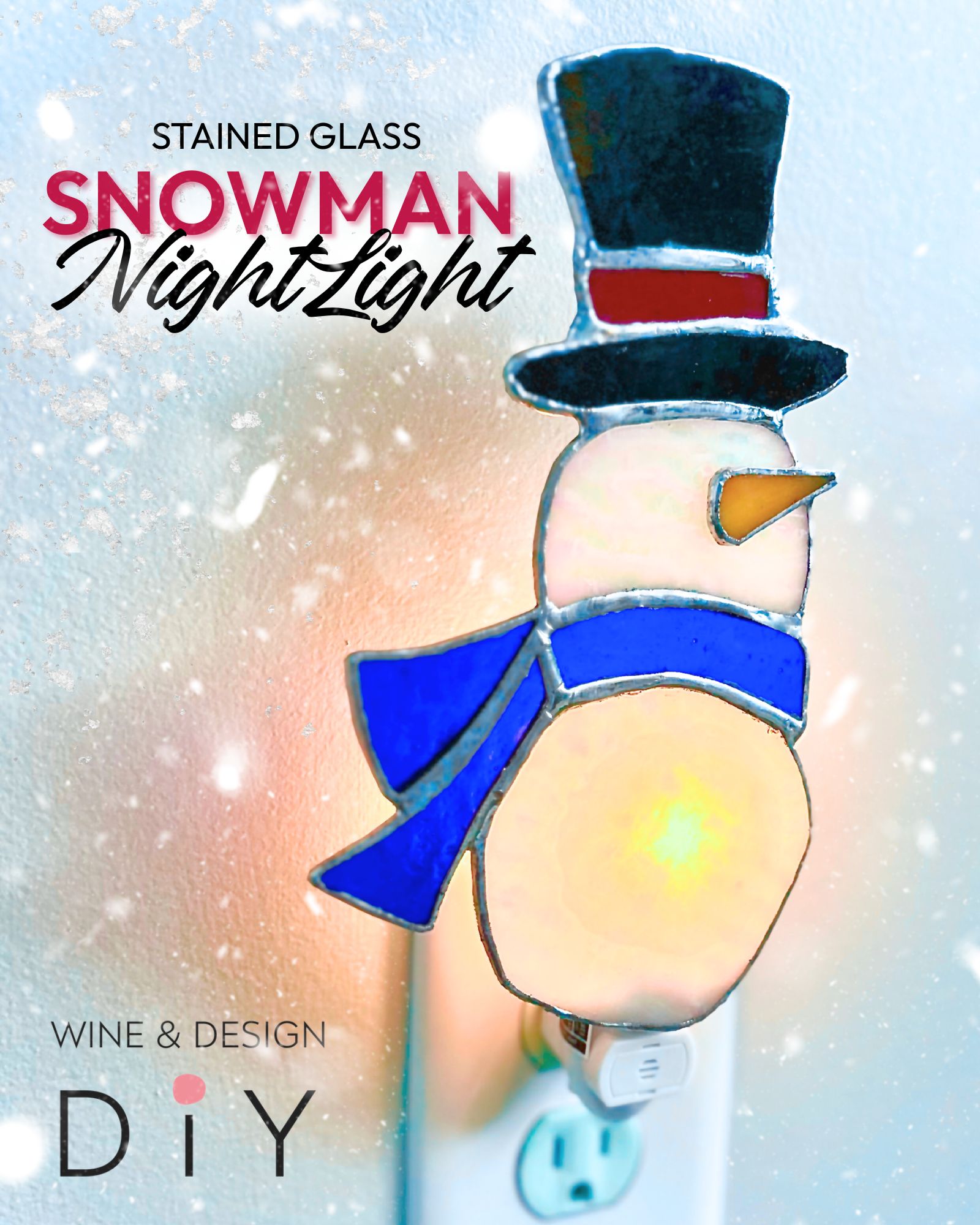 Stained Glass Snowman Night Light