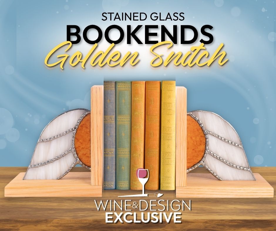 NEW! Stained Glass Bookends: Golden Snitch