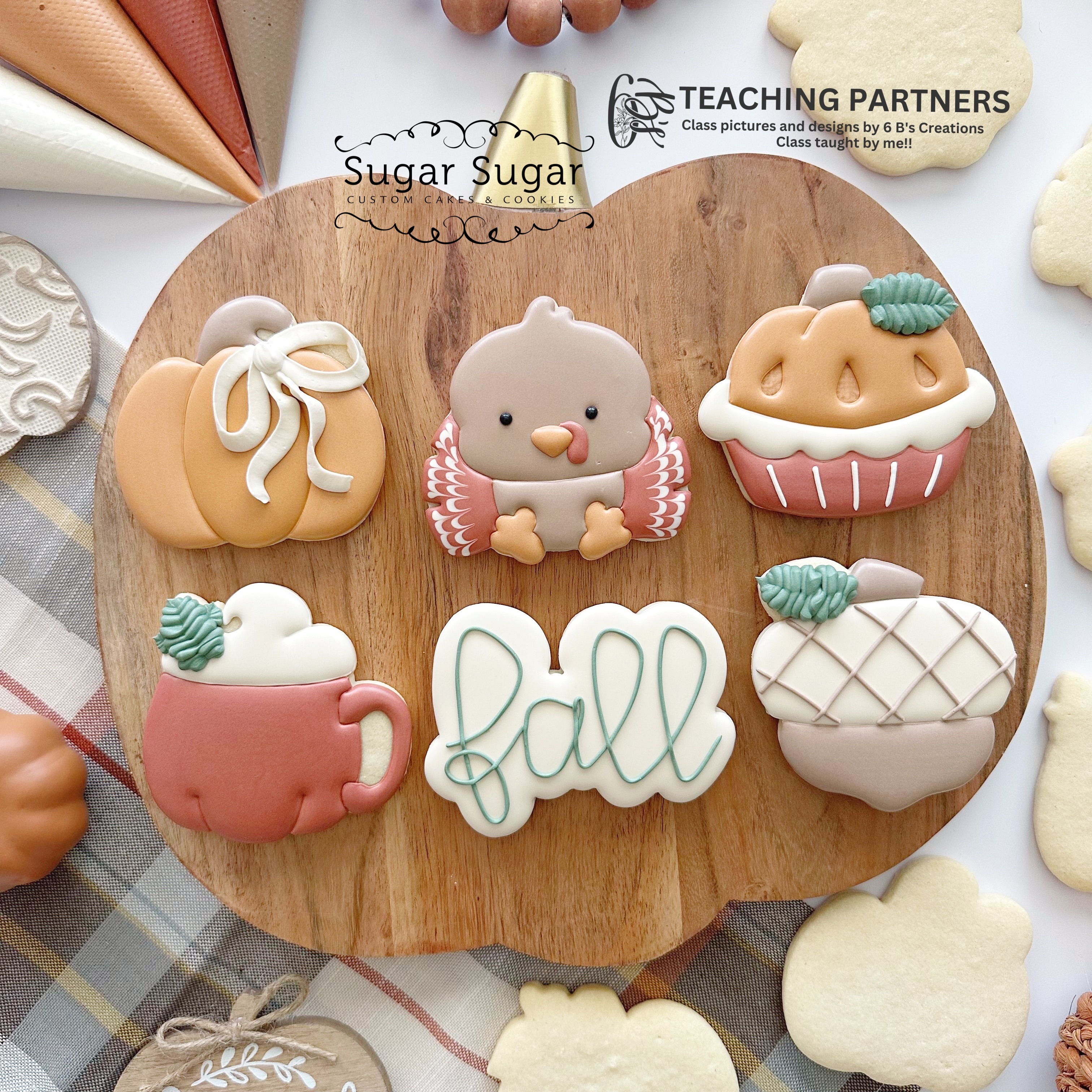 Pumpkin Latte Fall Cookie Decorating Workshop featuring Special Guest: Melissa Hediger with Sugar Sugar Custom Cakes & Cookies! 6:00-8:00pm