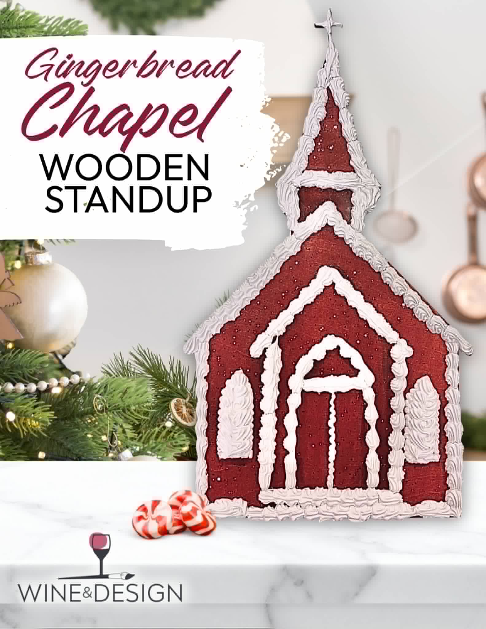 Gingerbread Chapel Wooden Stand Up