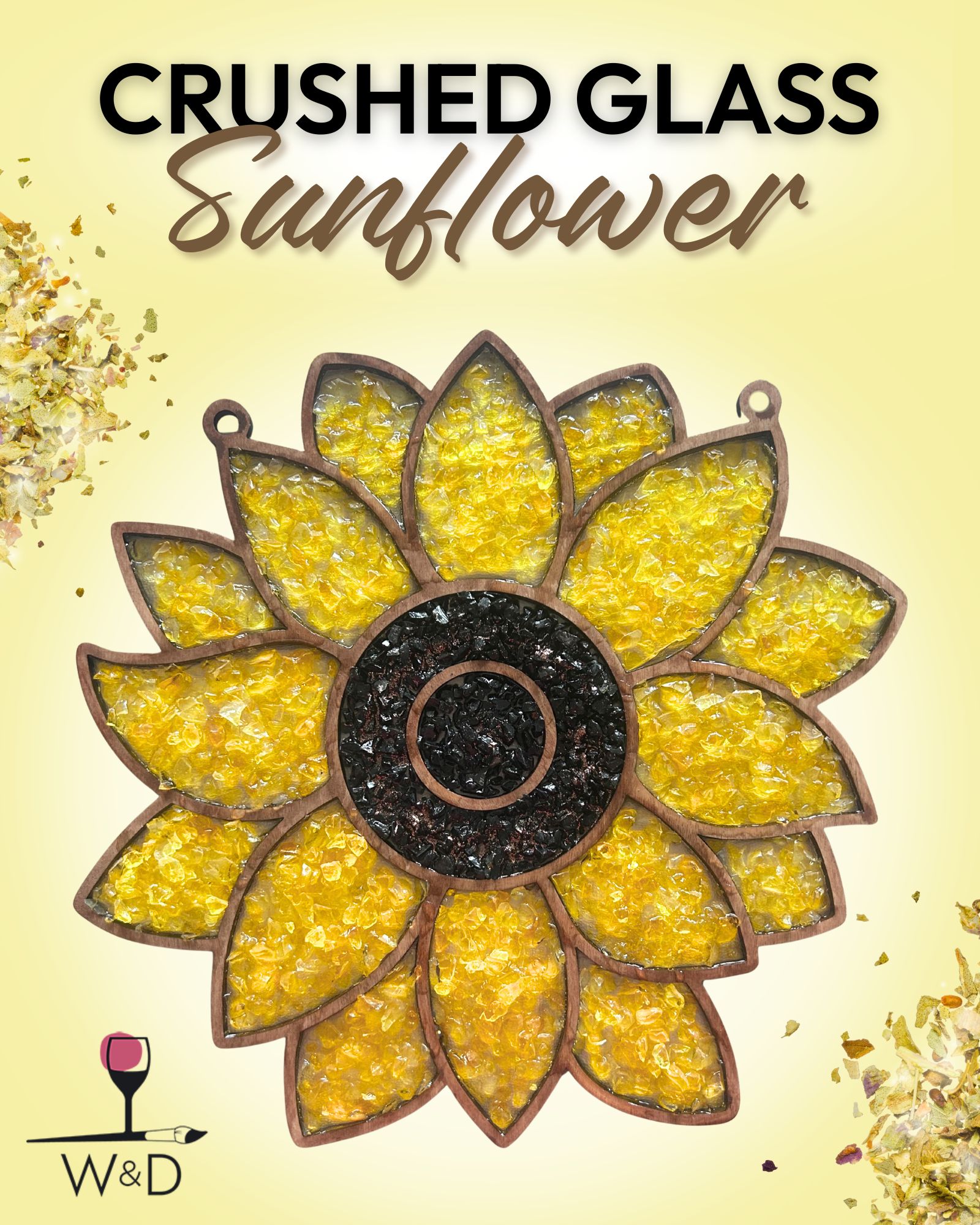 Crushed Glass Sunflower Resin Workshop