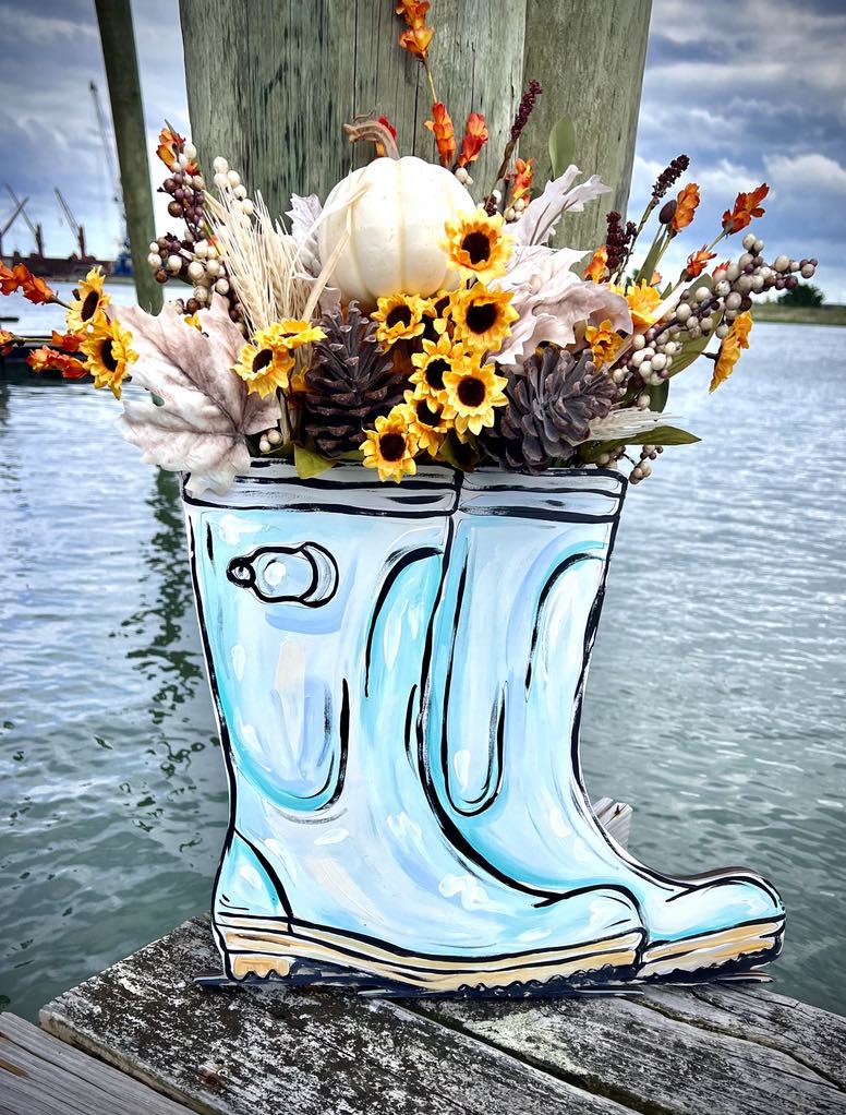 This Season's Catch Floral Door Hanger