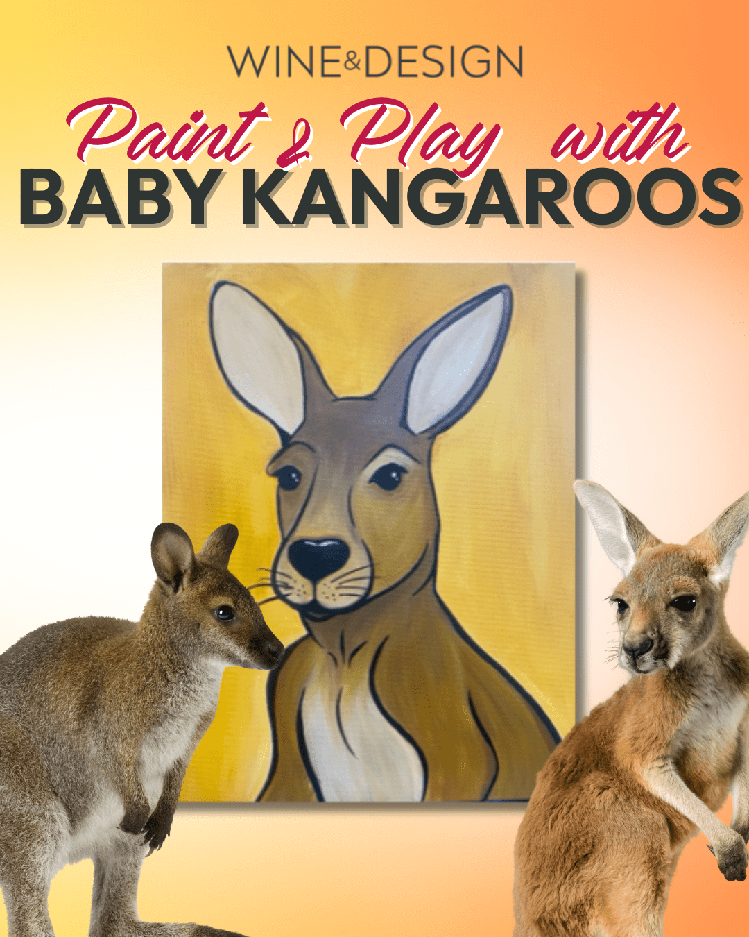 Black Friday Paint and play with baby Roo's (Kangaroos) Limited Seats