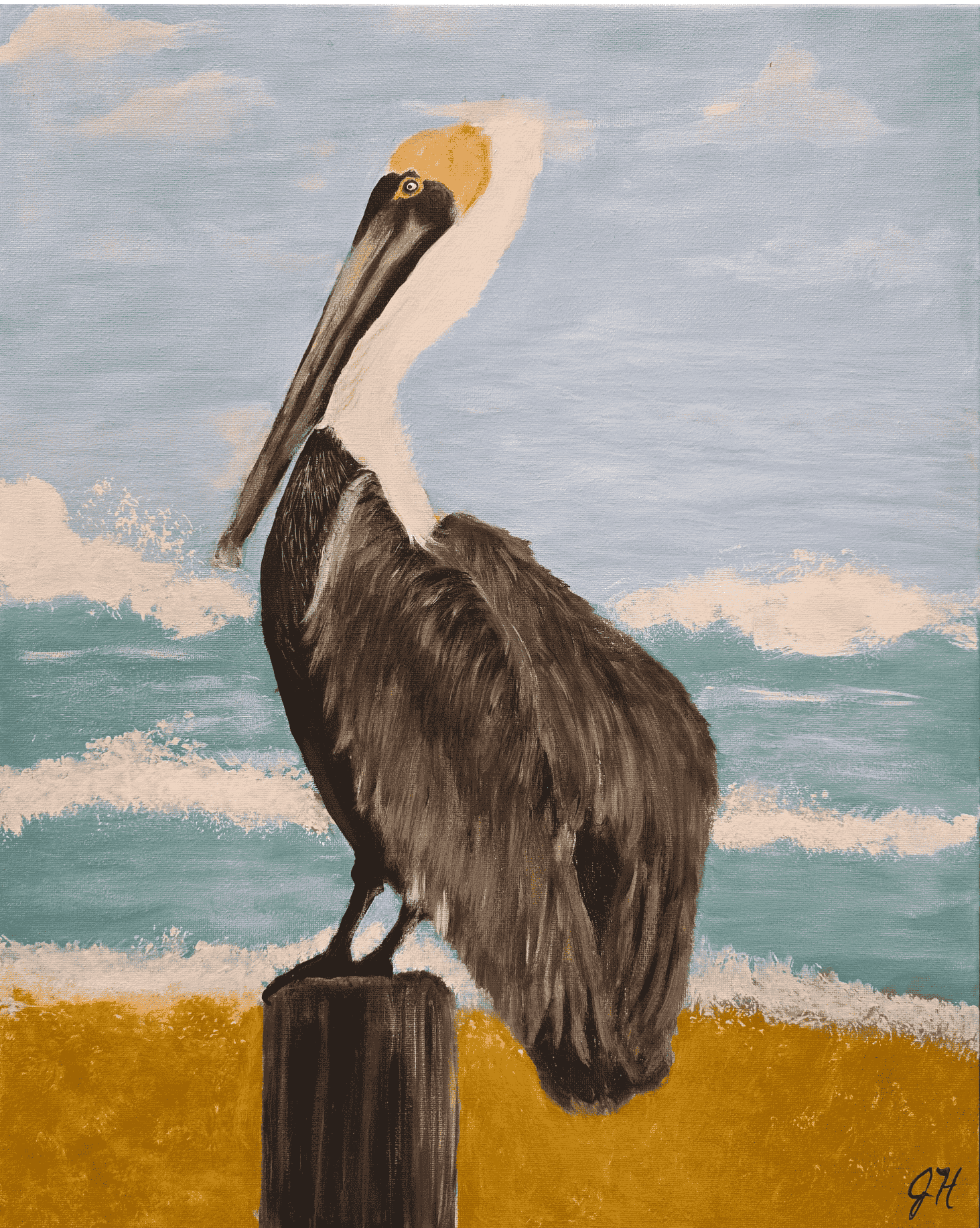 NEW!Pelican on Piling