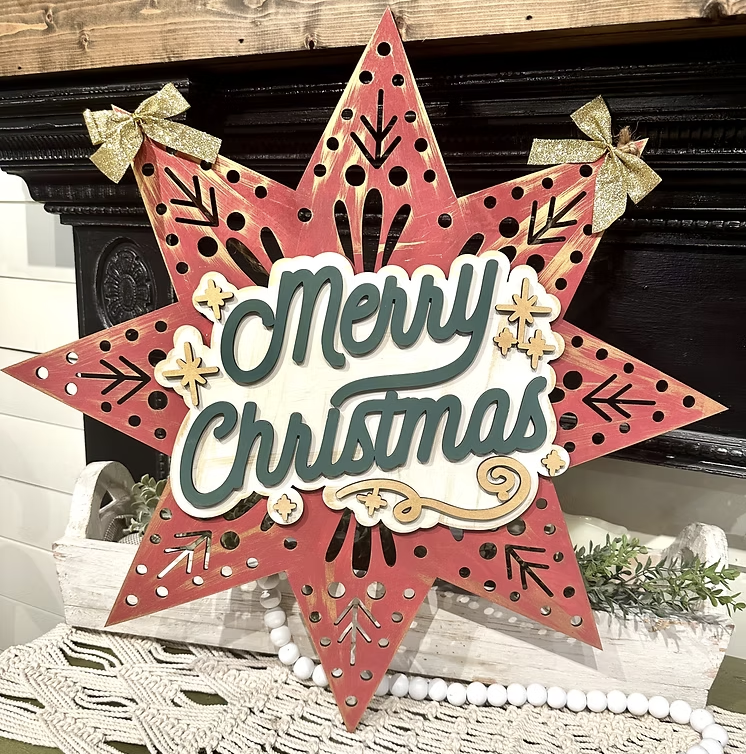 Vintage Christmas Star Door Hanger Workshop