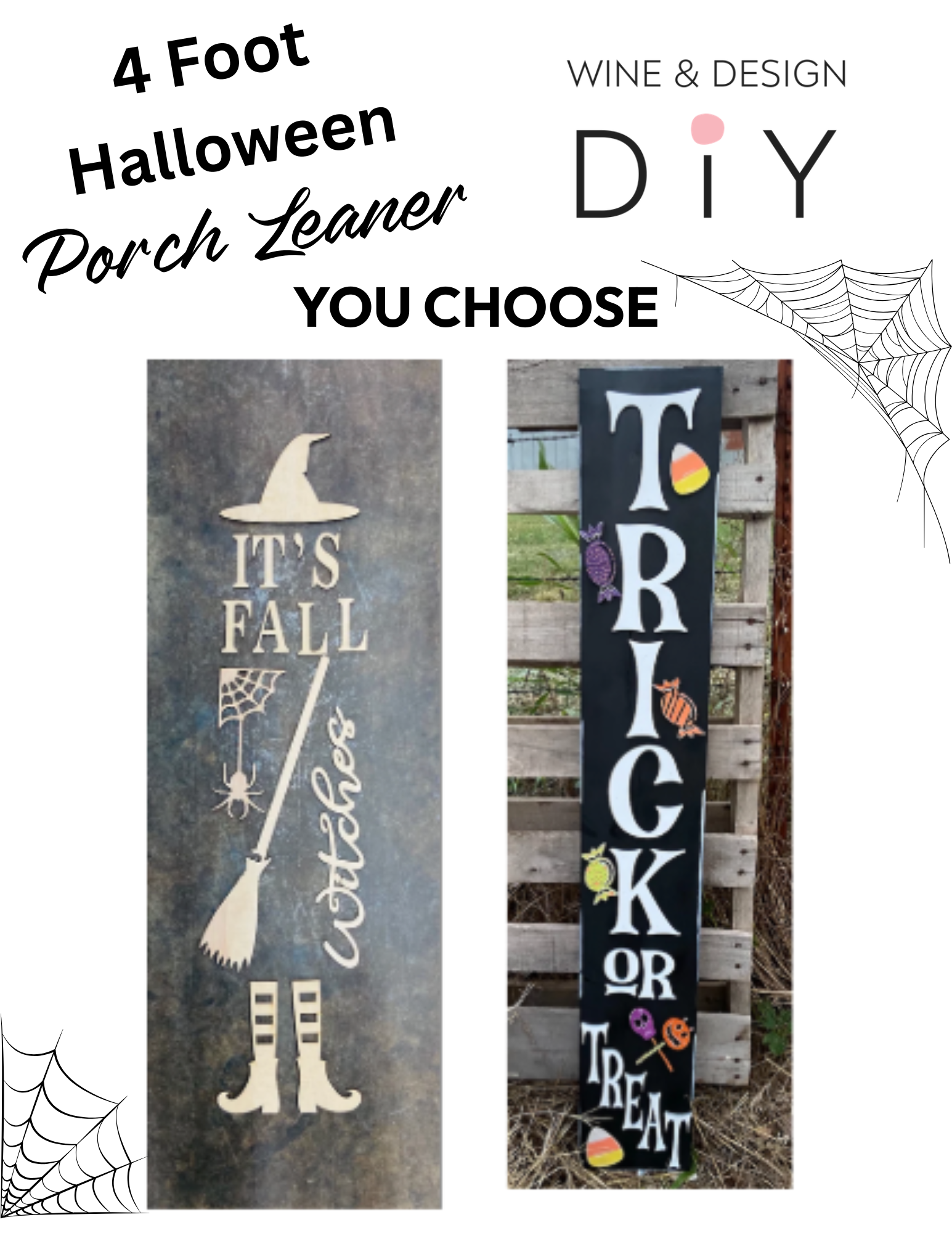 You Choose 4 Foot Halloween Wood Porch Leaner  - Day Class