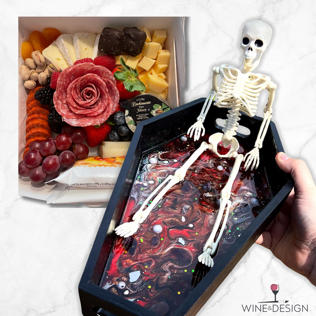 Charcuterie 101 & Resin Poured Coffin with Posable Skeleton
