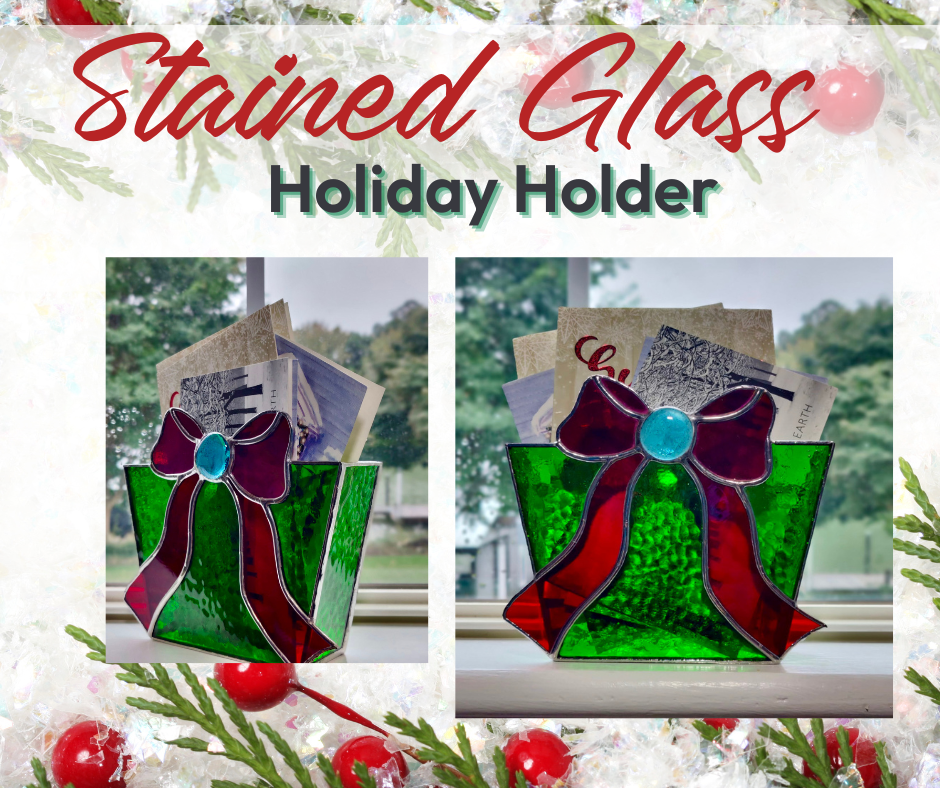 Stained Glass Christmas Card (or pencil) Holder with Kevin!