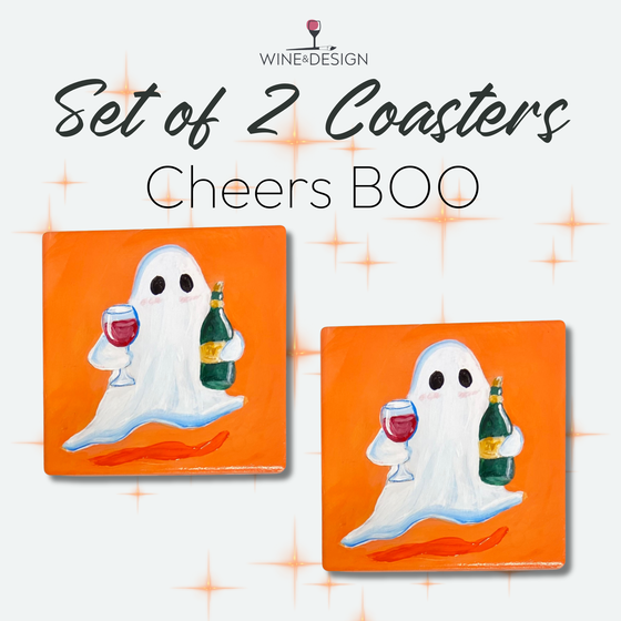 Cheers BOO! Set of Two Coasters | Workshop