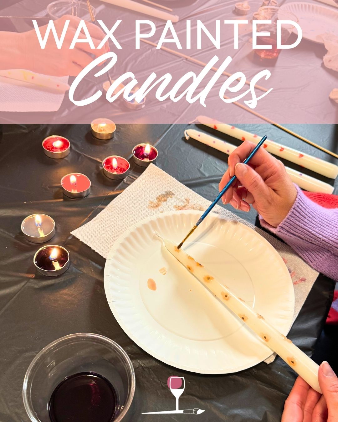 Wax Painted Candle Workshop | Set of 3 taper candles