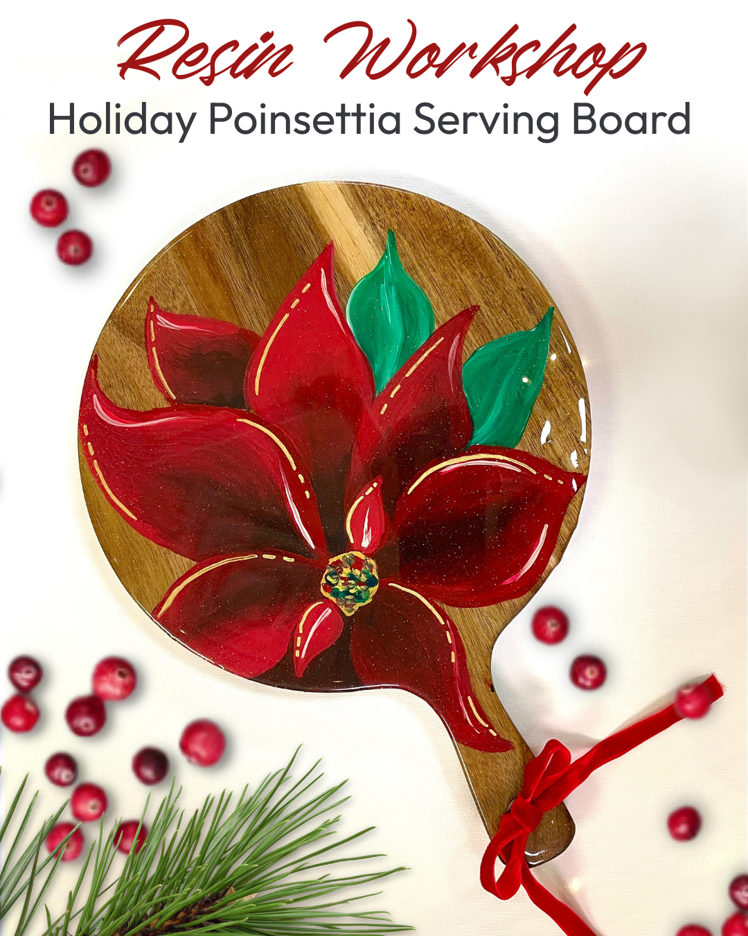 Poinsettia Paint & Pour Workshop