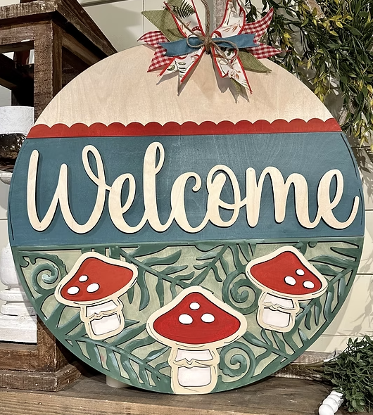 Welcome Mushrooms Door Hanger Workshop