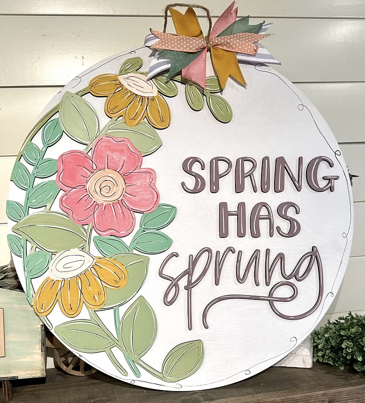Spring Has Sprung Flowers Door Hanger Workshop