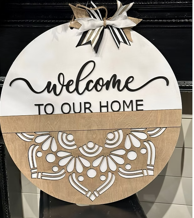 Welcome to Our Home Mandala Door Hanger