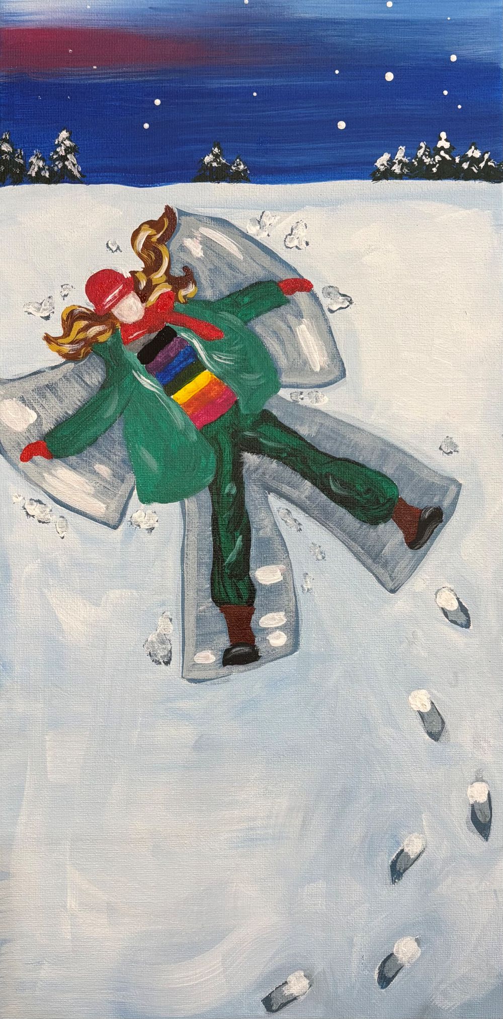 Sip & Paint Snow Angel Magic - BYOB and Free Parking