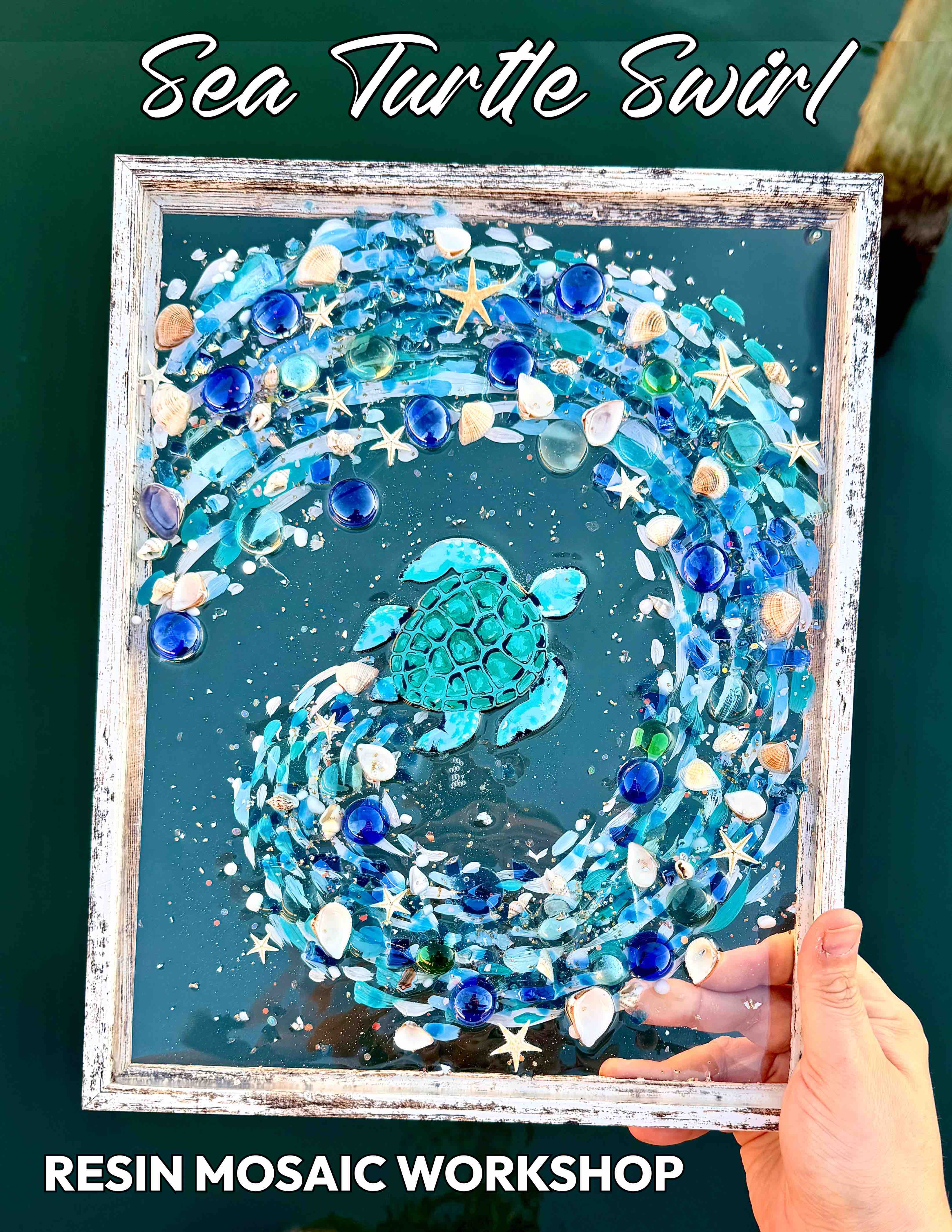 5 TICKETS LEFT! Sea Turtle Swirl Resin Mosaic Workshop