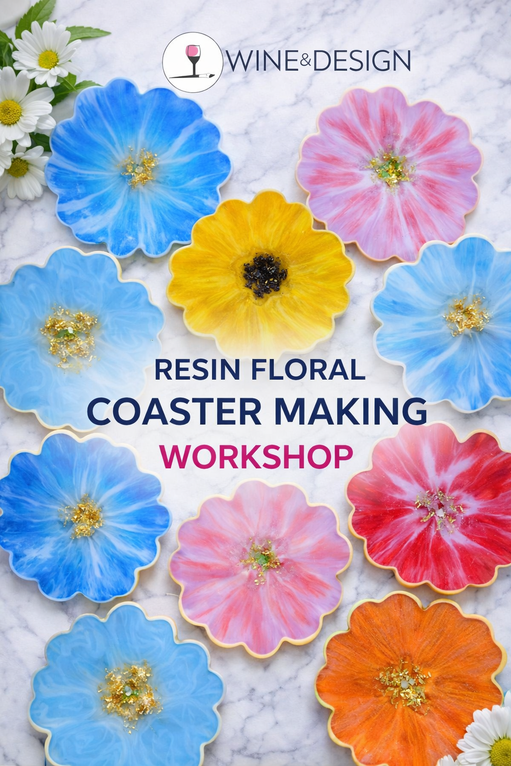 *Ladies Night* Resin Floral Coaster Workshop *set of 4*