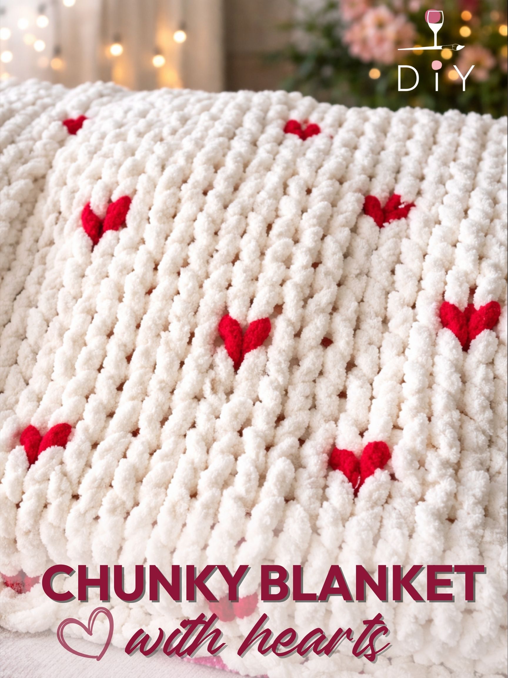 Chunky Blanket with Hearts Workshop