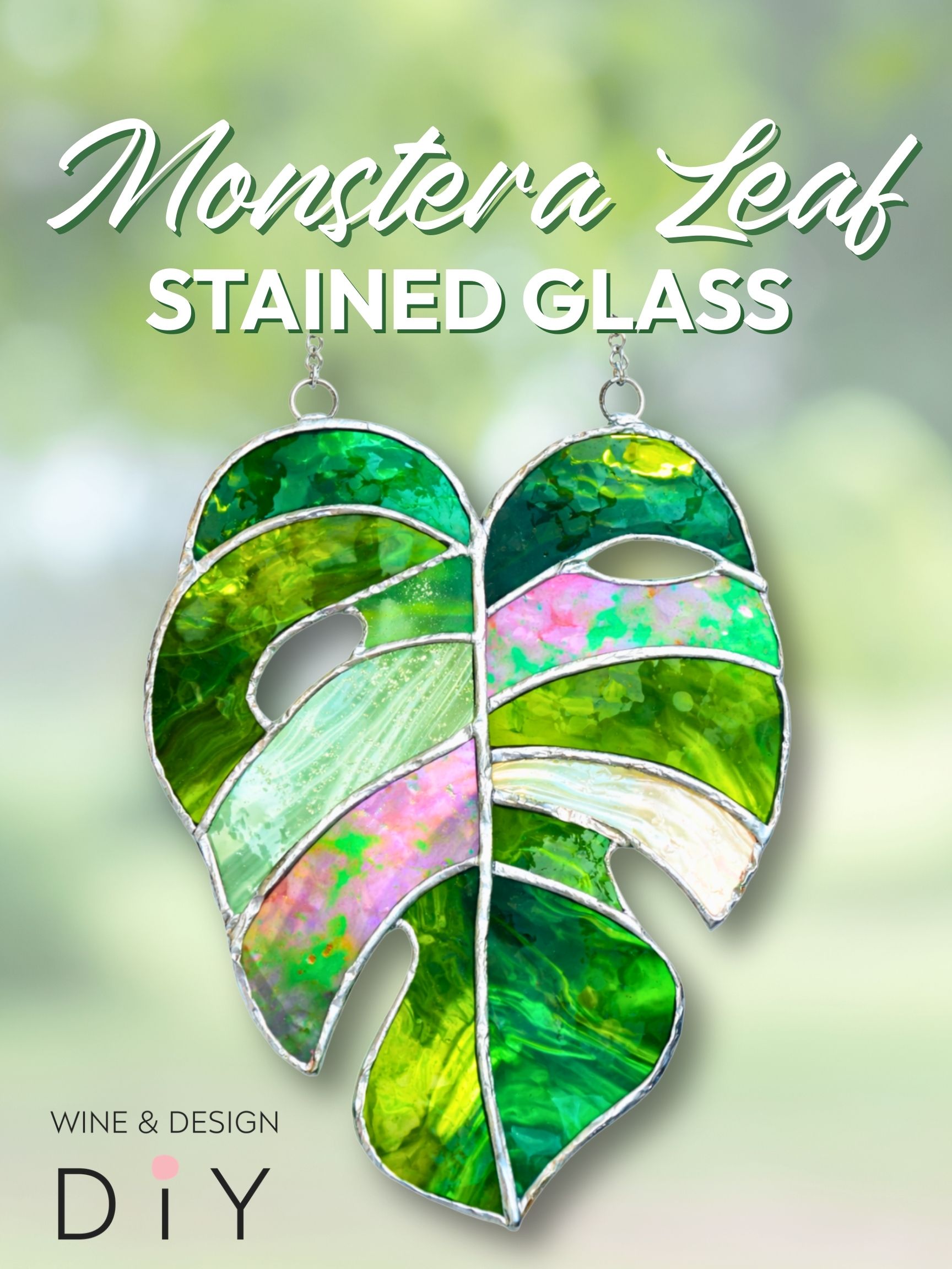 Stained Glass Monstera Leaf