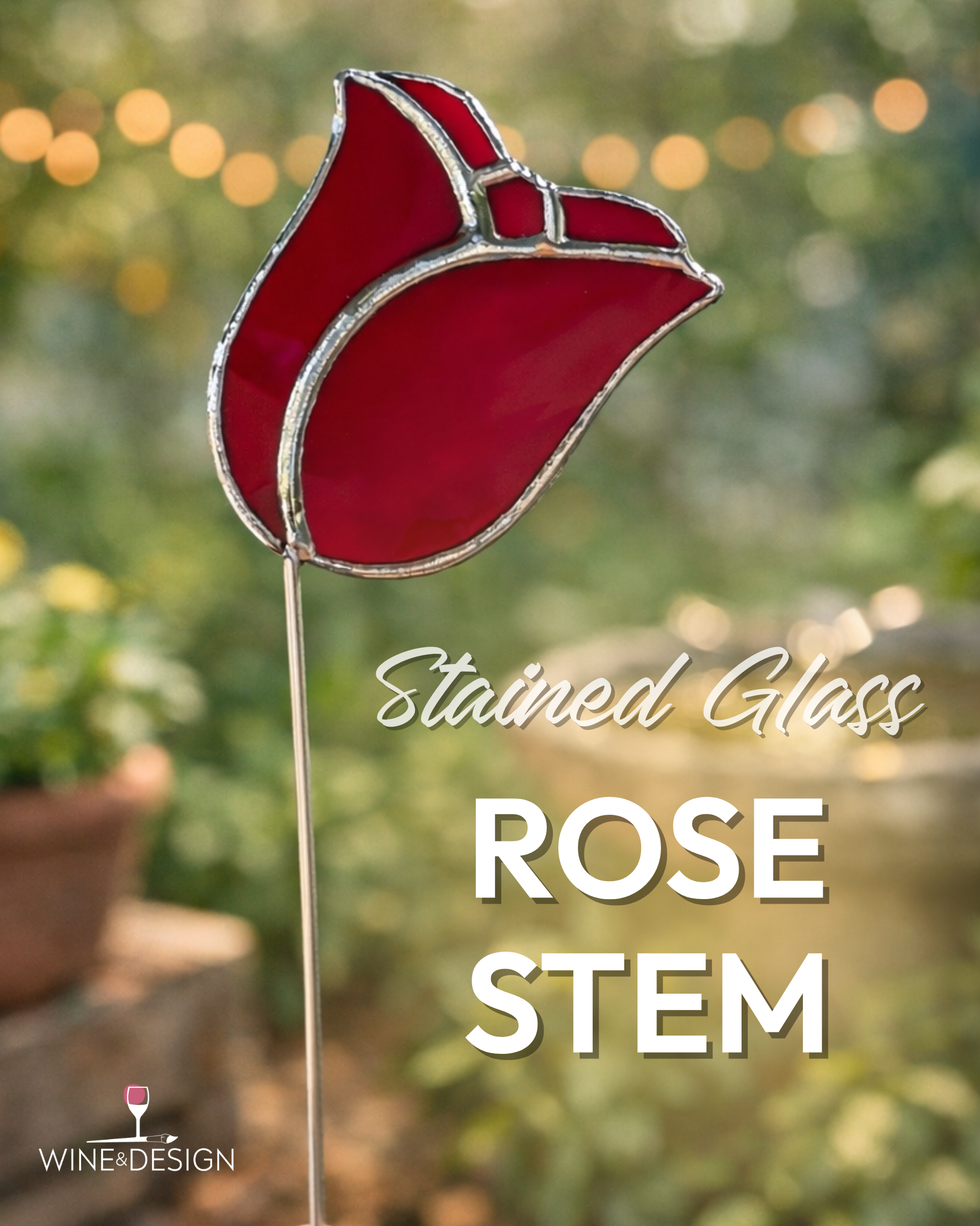 Stained Glass Rose Stem