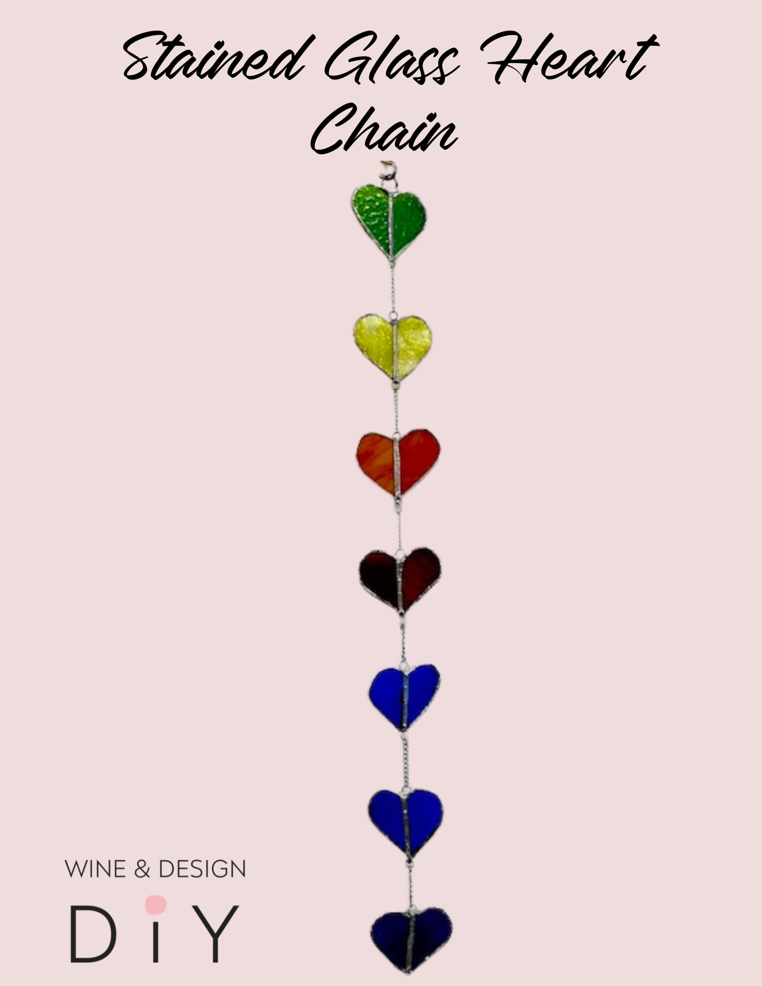 Stained Glass Heart Chain