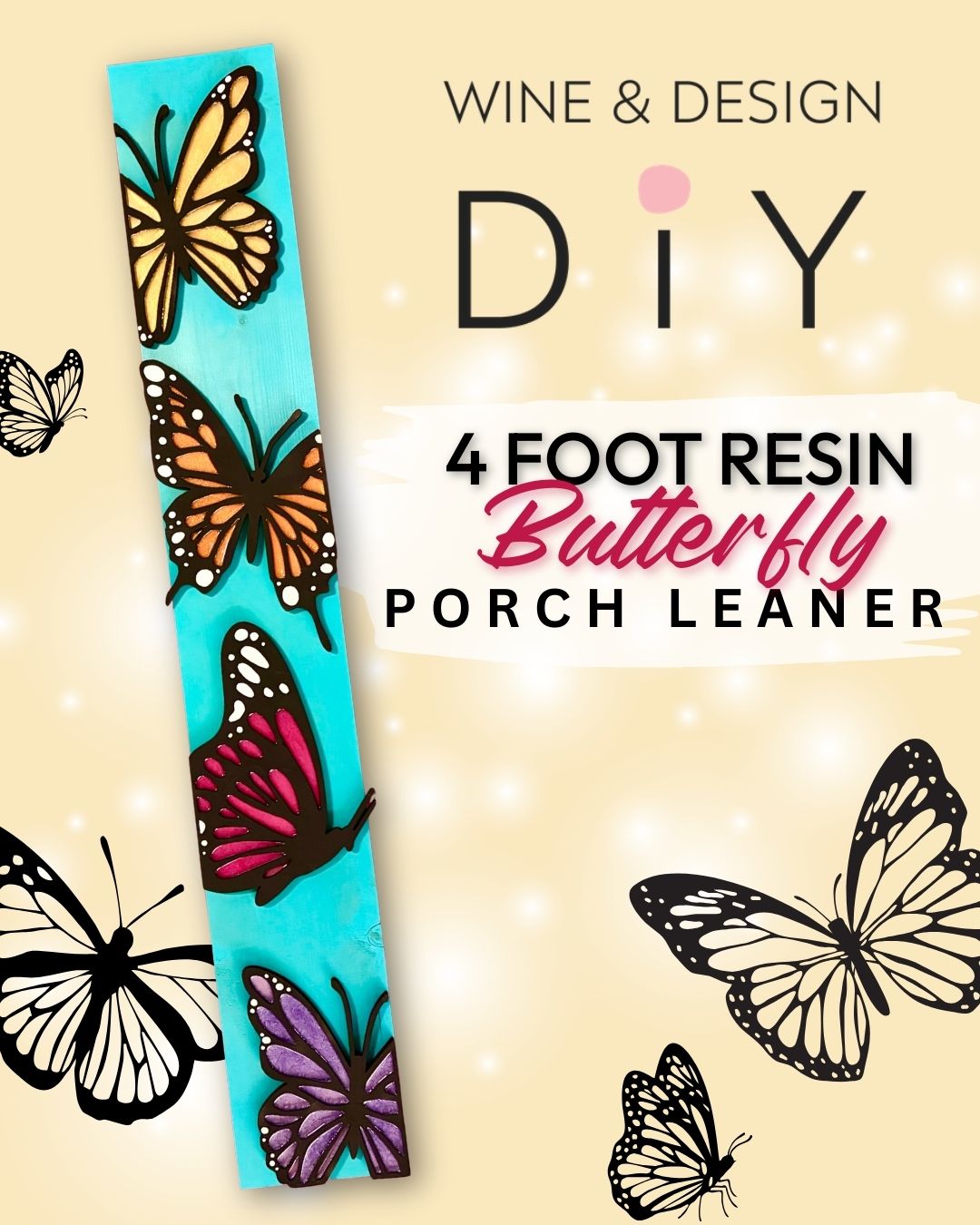Resin Butterfly Porch Leaner