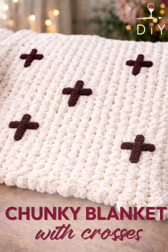Worship Night ! Chunky Blanket with Crosses