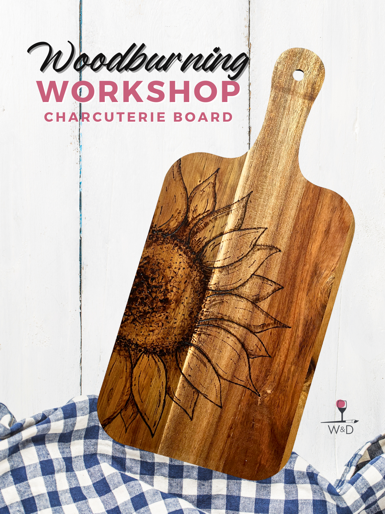 NEW! Woodburning Sunflower or Design Your Own Charcuterie Board