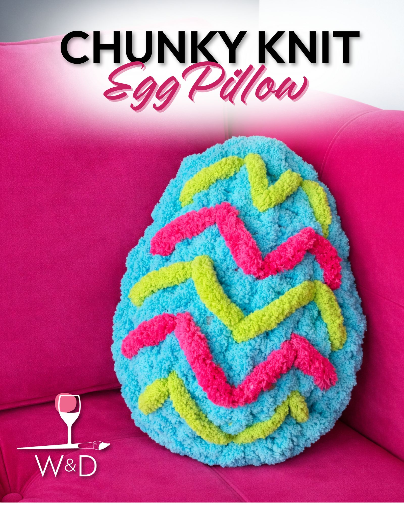 Chunky Knit Egg Pillow