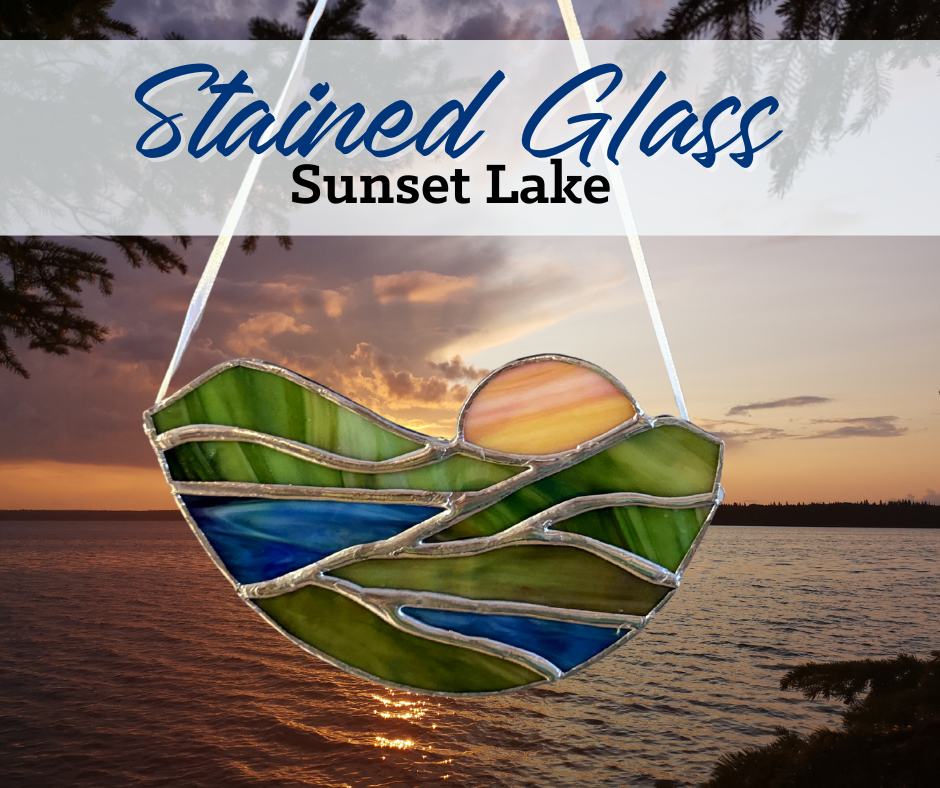 Sunset Lake Stained Glass Sun Catcher | Beginner level