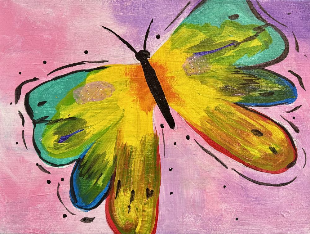 All Ages Welcome - Sip & Paint Ribbon Butterfly - Mom