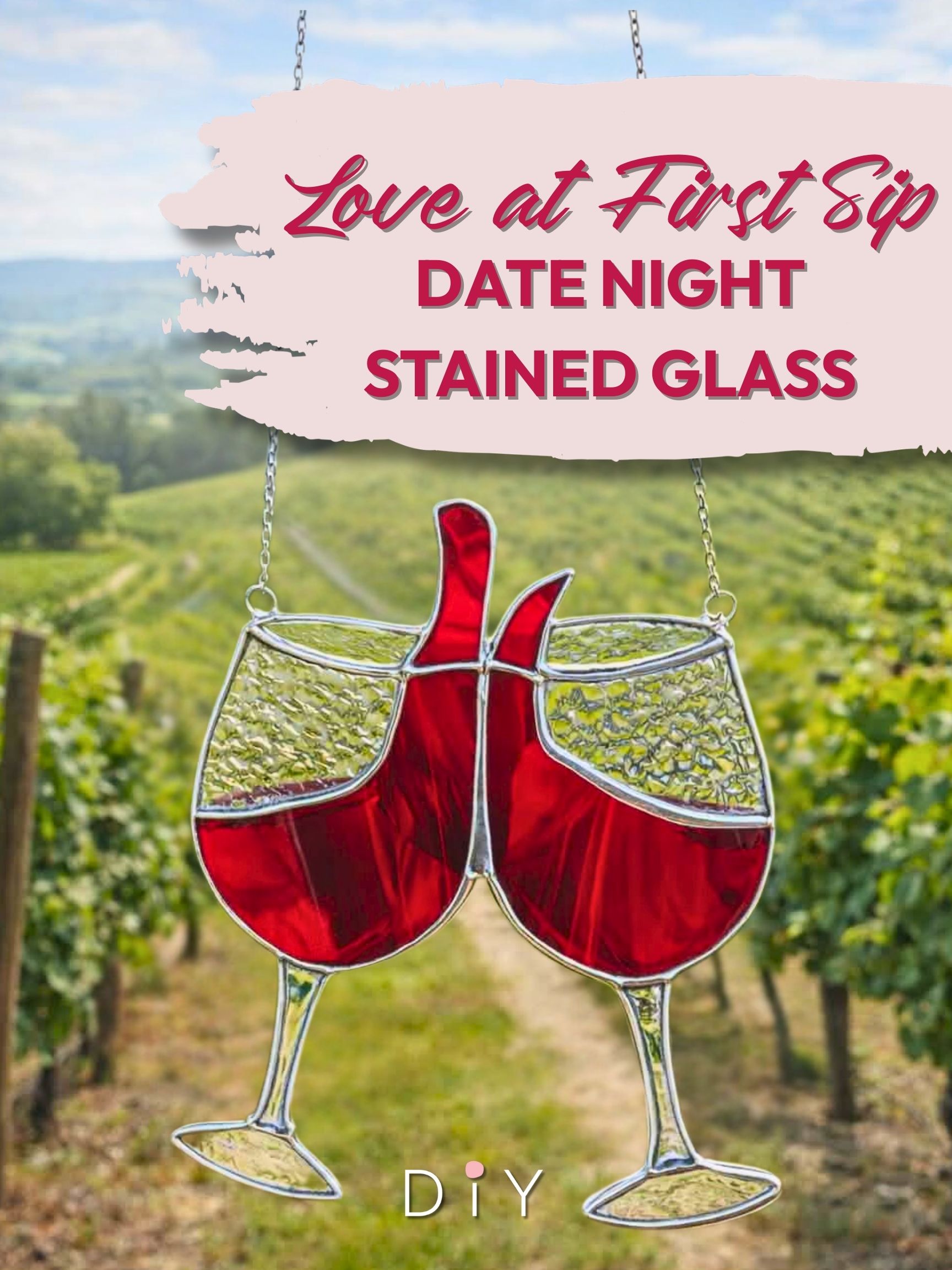 Stained Glass Date Night Workshop: Love at First Sip - One Ticket Covers TWO artists!