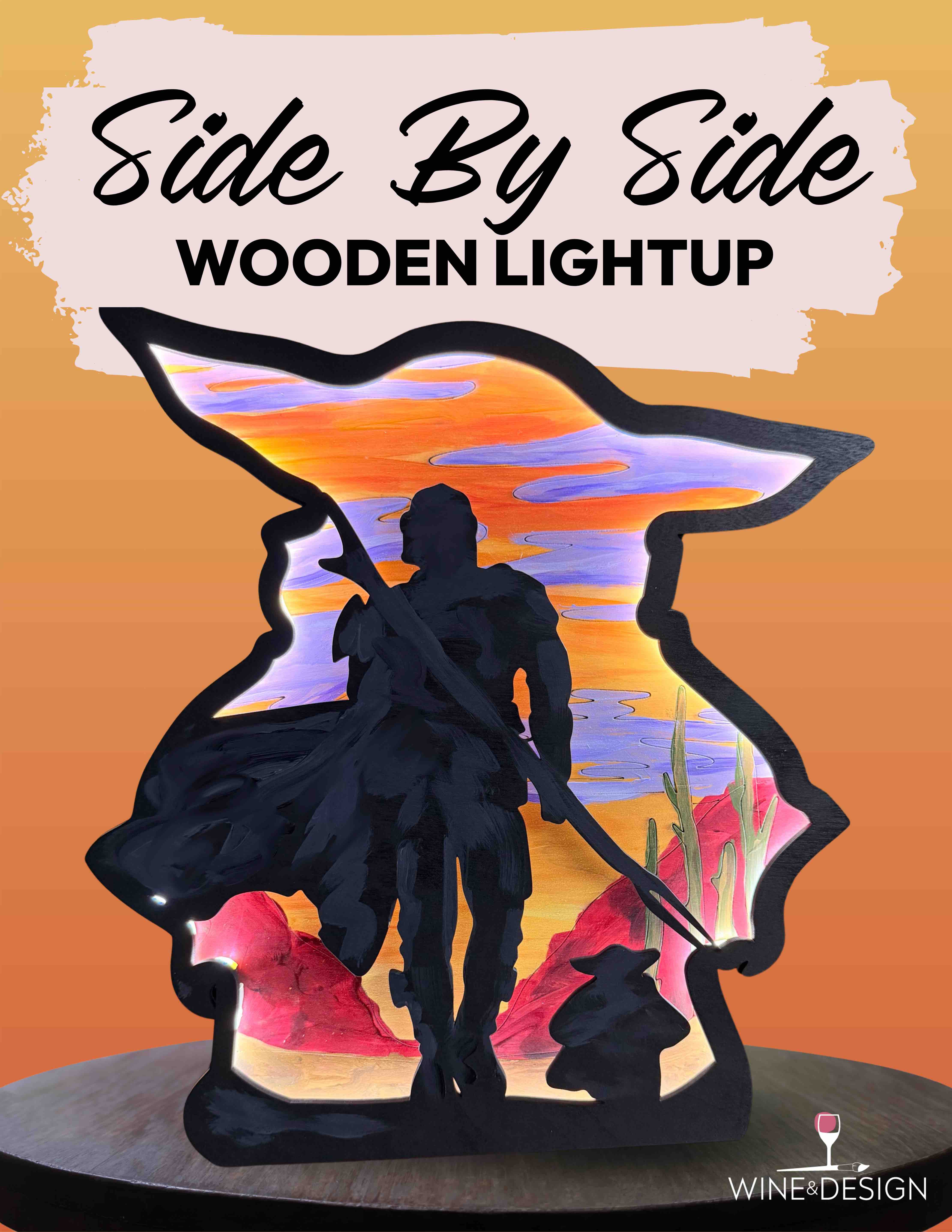 May the 4th Be With You - 15" Side by Side Wooden Light Up