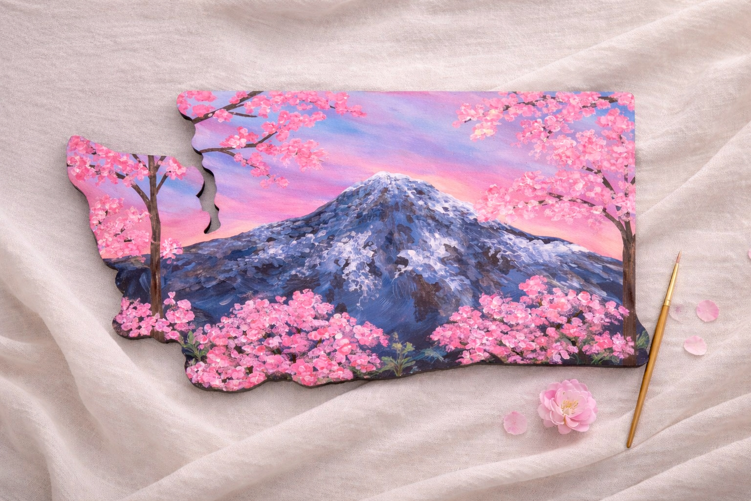 Blush Mountain | WA State Wood Cutout Workshop