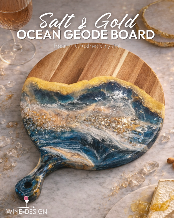 Resin Workshop: Salt & Gold Ocean Geode Board