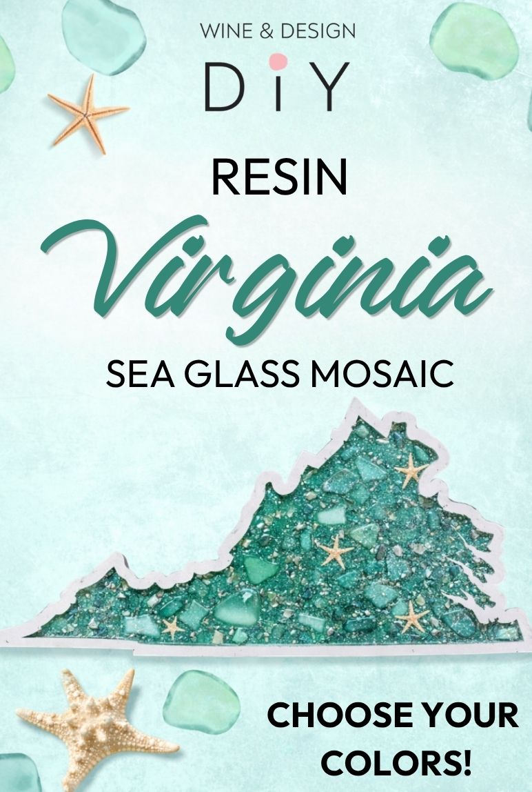 Resin Virginia Sea Glass Mosaic *Customize your state in comments at checkout!*