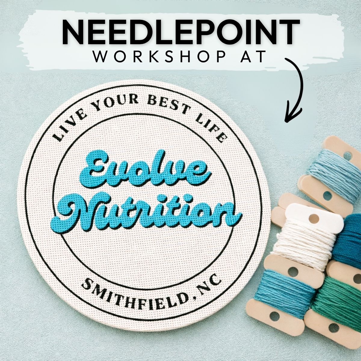 Needlepoint at EVOLVE NUTRITION