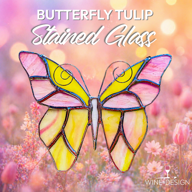 Stained Glass Butterfly Tulip