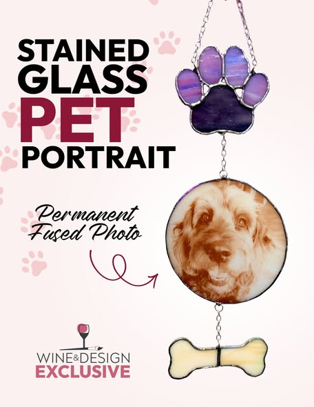 Stained Glass Pet Portrait (Fused Glass Image)