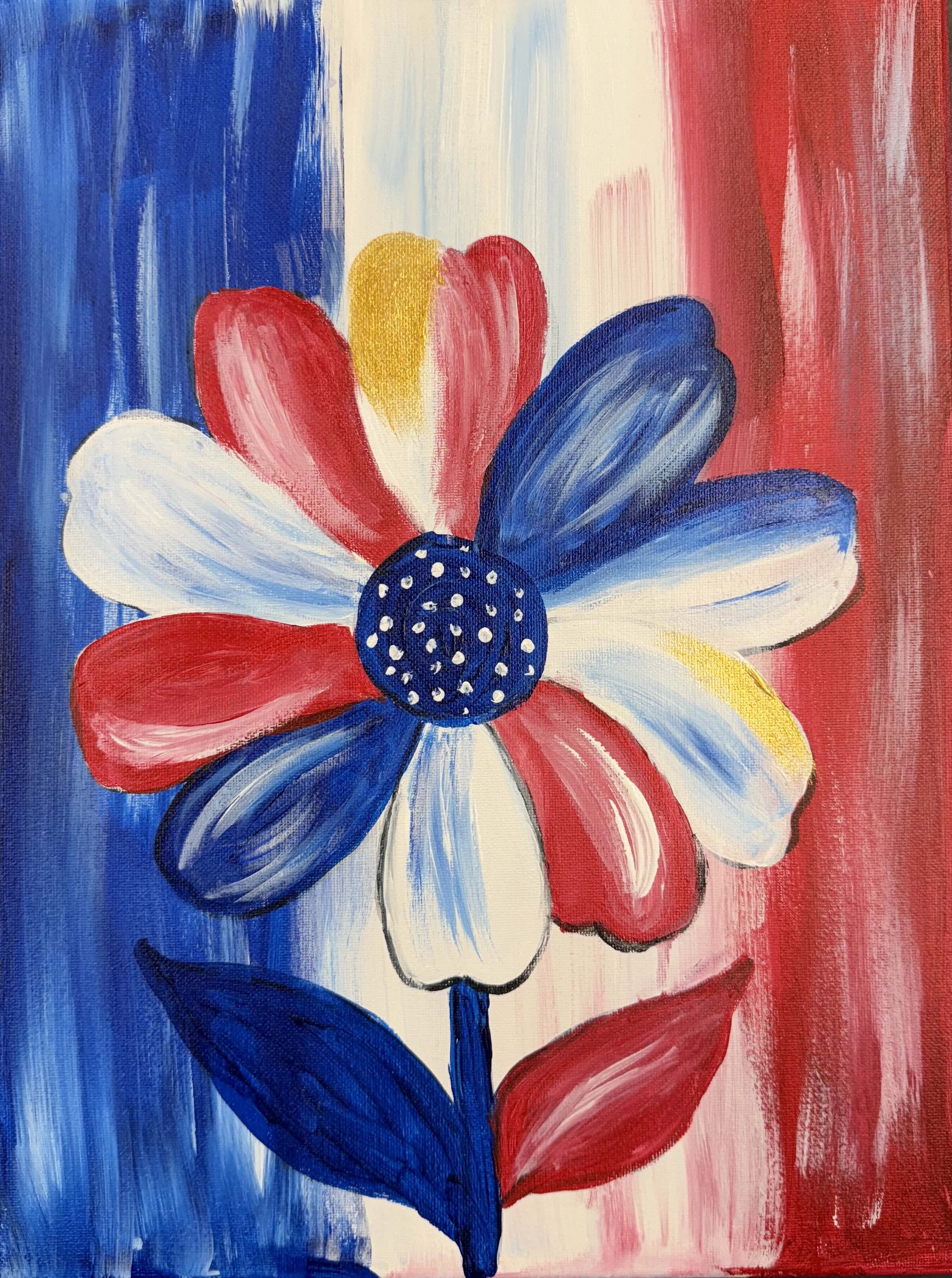 Red, White and Blue Daisy