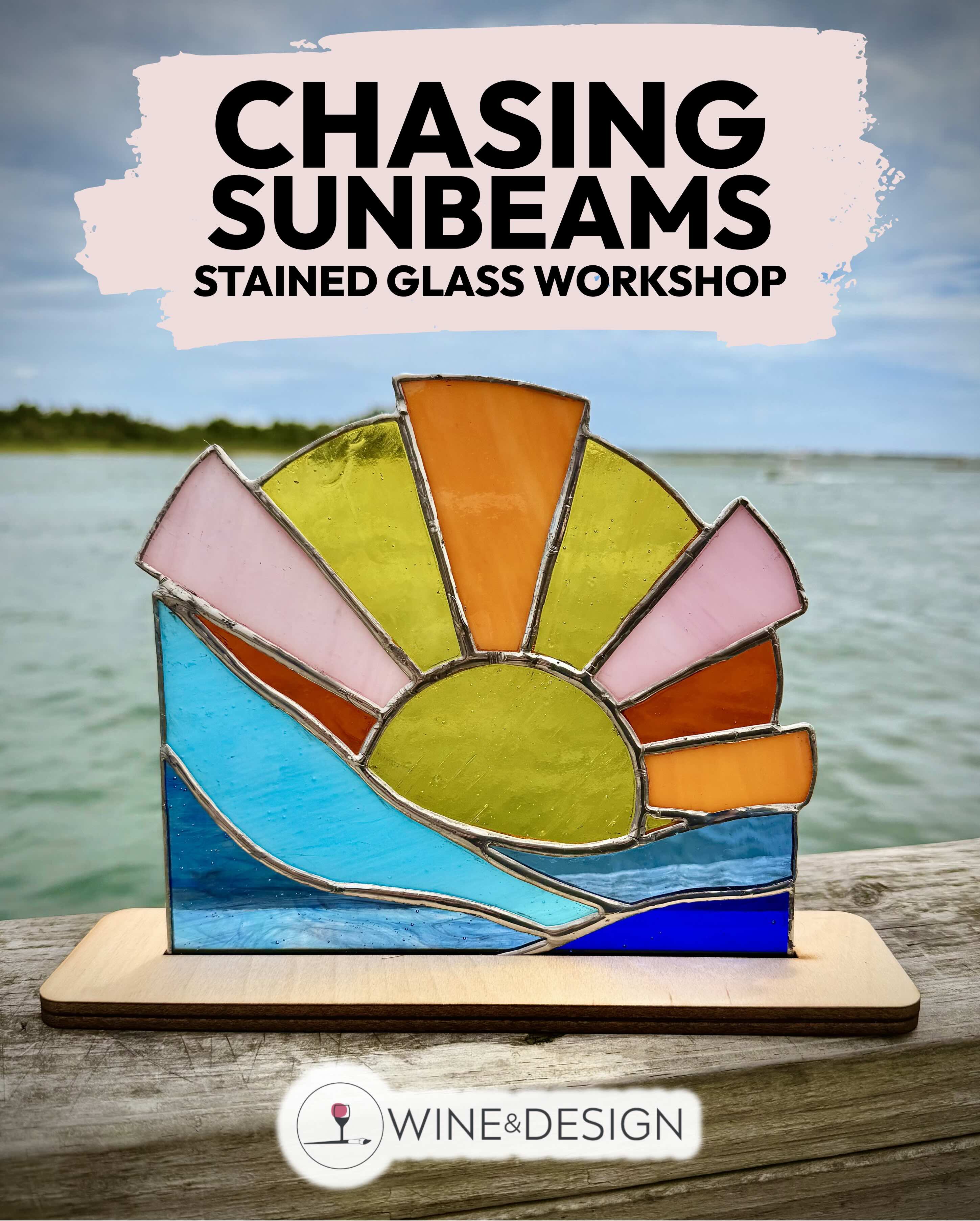 Stained Glass Chasing Sunbeams on a Wooden Stand