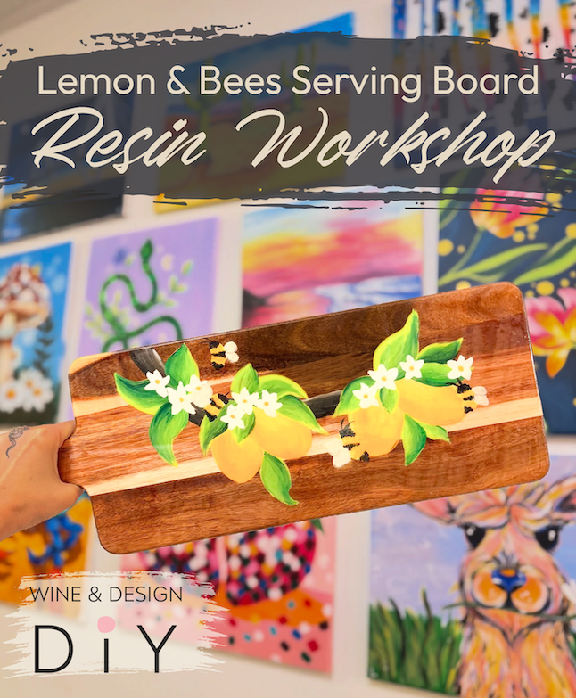 Lemon & Bees Serving Board - Resin Workshop