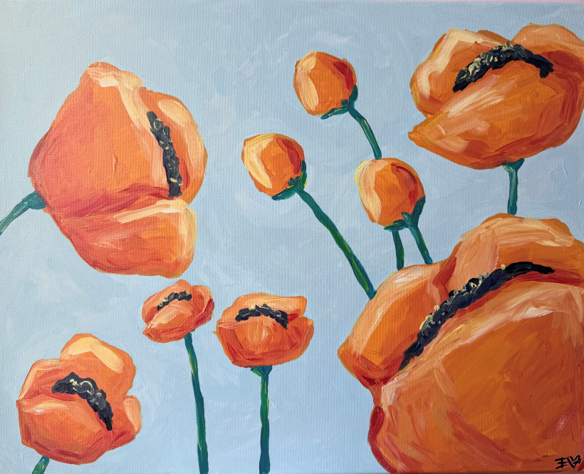 Poppy Party Canvas Painting