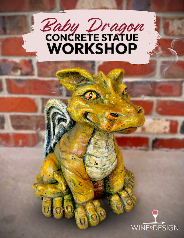14" Baby Dragon Concrete Statue Workshop