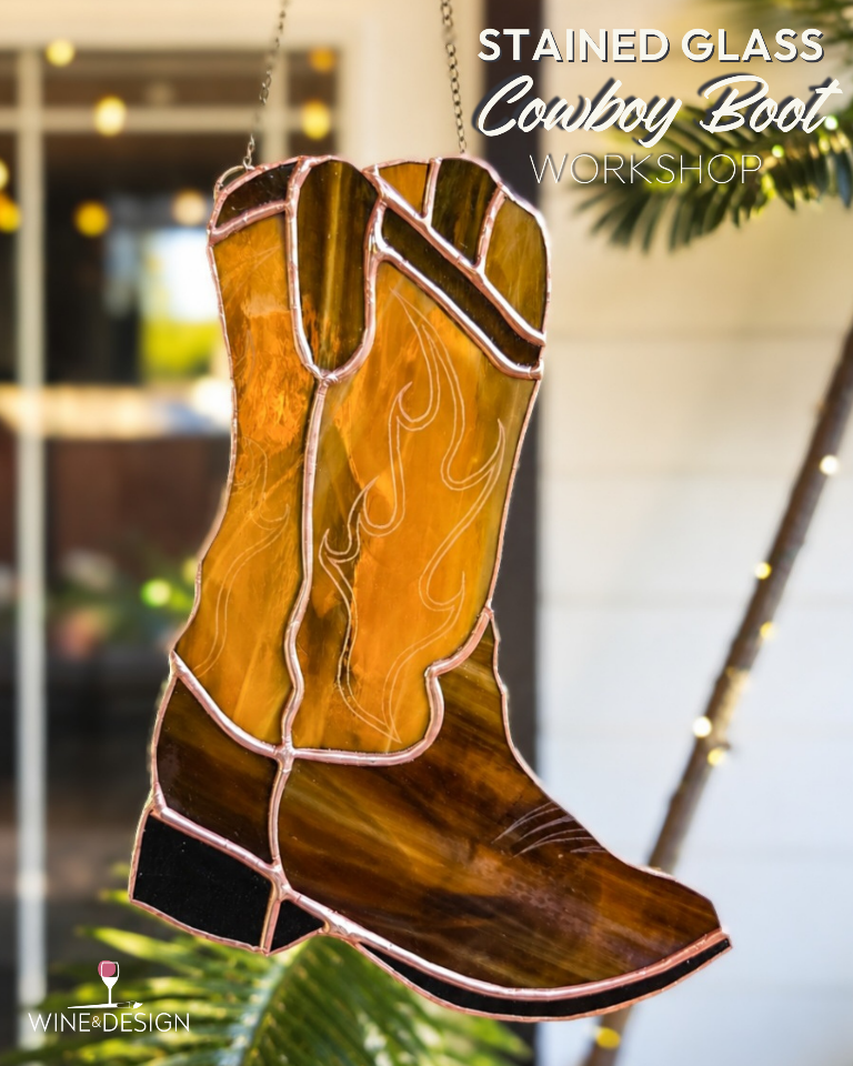 Stained Glass Cowboy Boot 