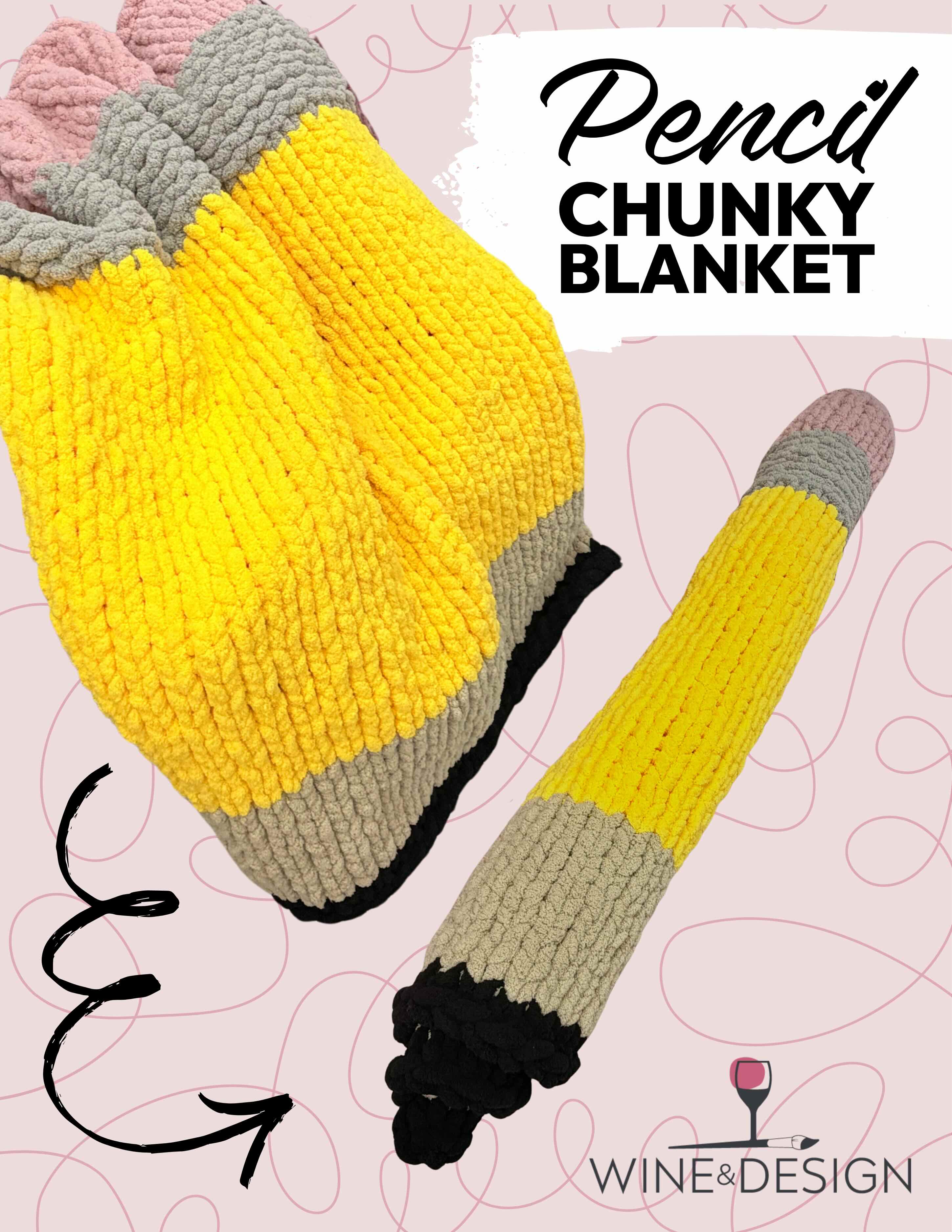 *New Hand Crochet Pencil Blanket