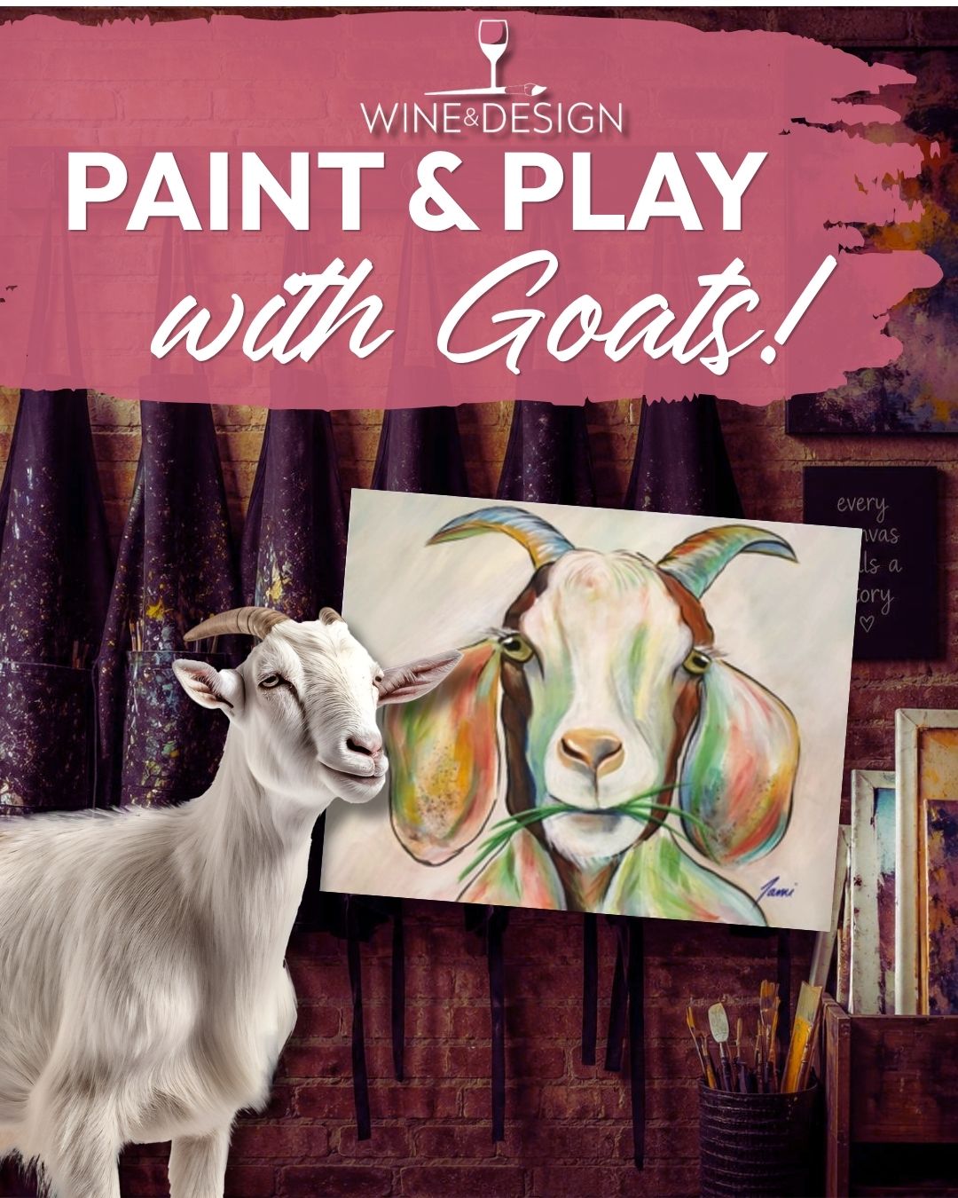 Paint And Play With Goats Experience