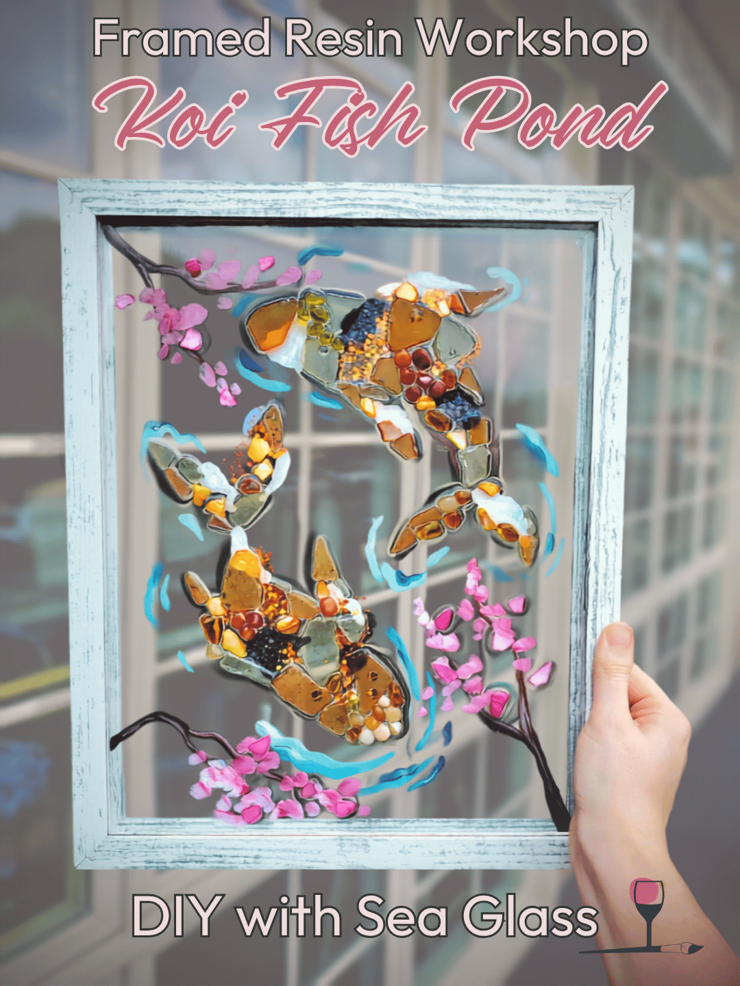 Koi Fish Pond with Sea Glass Workshop