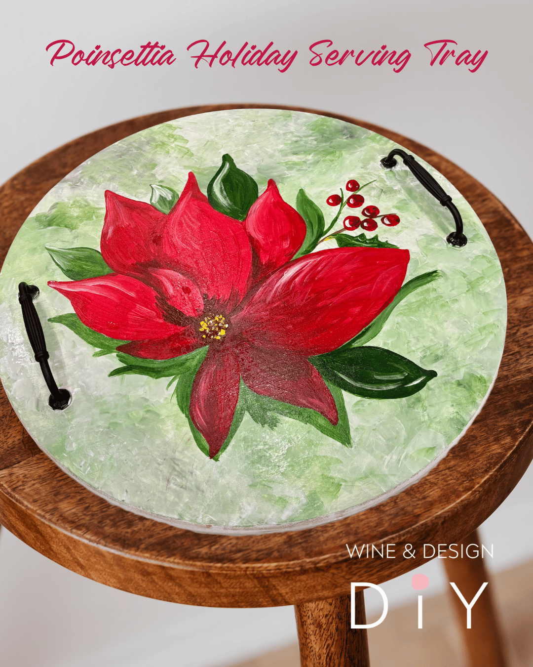 DIY 20" Wood Holiday Tray with Handles - Option for Resin Coating